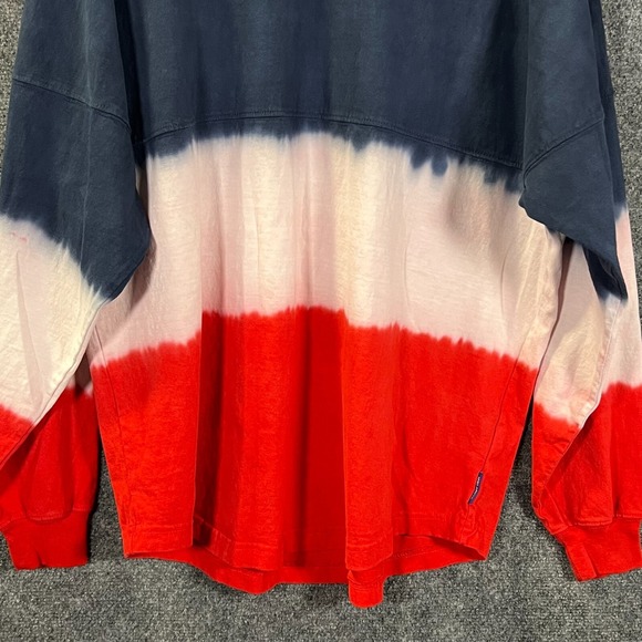 USA Patriotic Spirit Jersey LS Tie Dye Crewneck T-Shirt Oversized RWB Size S - Picture 6 of 13